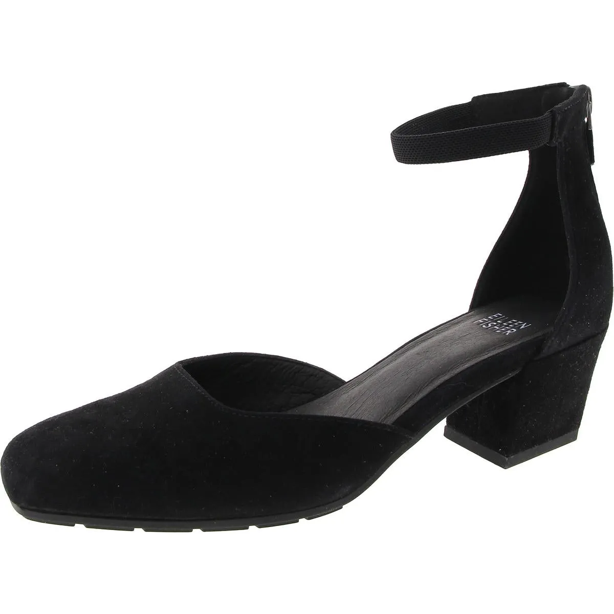 Veery Womens Suede Square Toe Block Heels