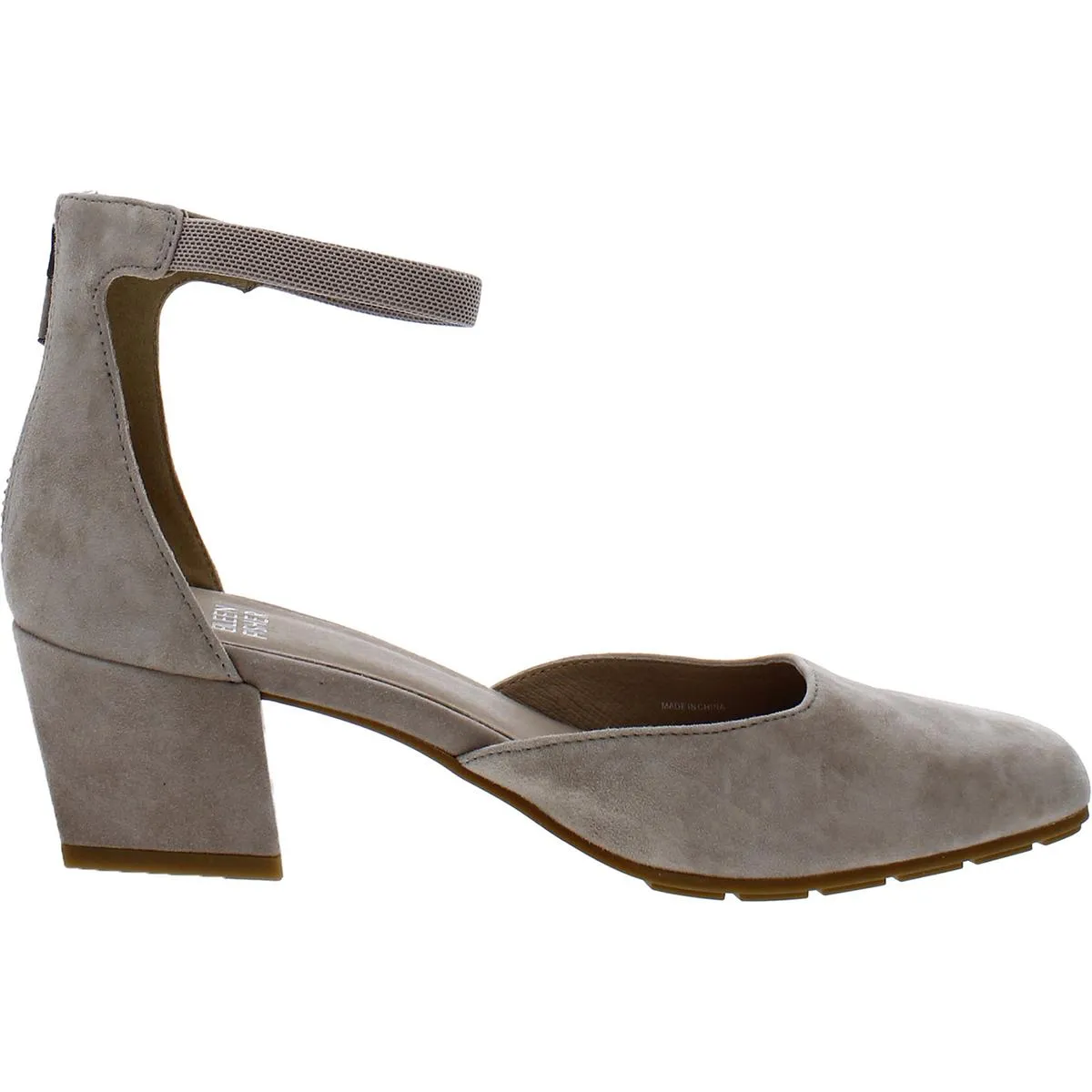 Veery Womens Suede Square Toe Block Heels