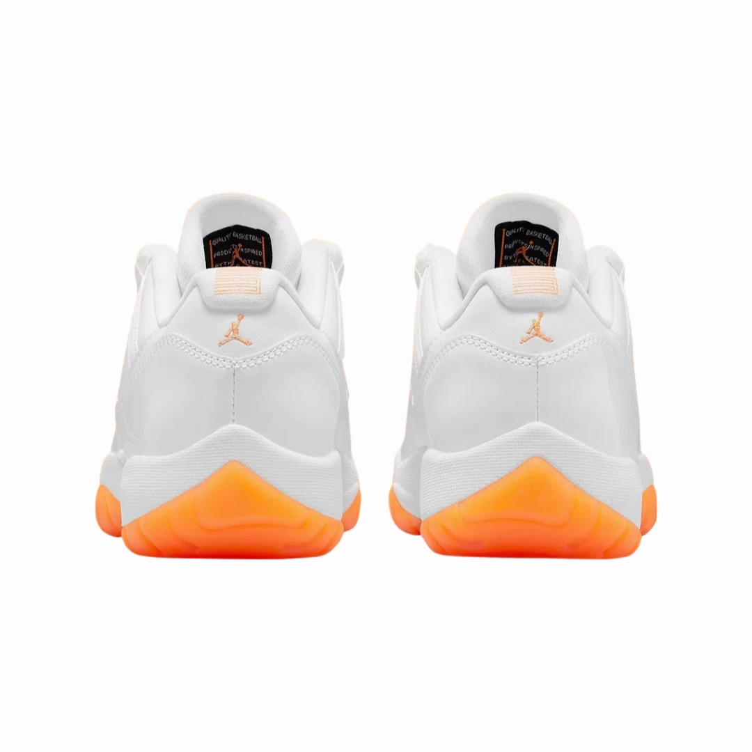 Women's Air Jordan 11 Low White Bright Citrus Basketball Shoes