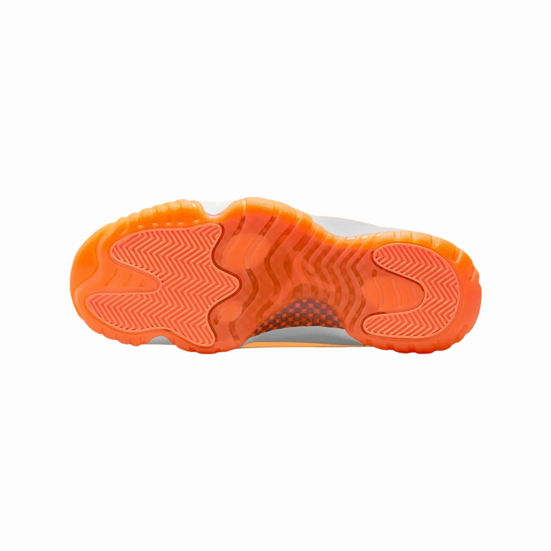 Women's Air Jordan 11 Low White Bright Citrus Basketball Shoes