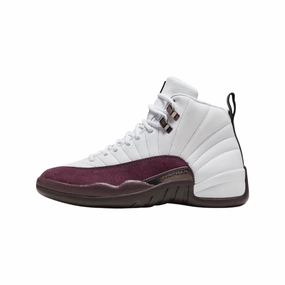 Women's Air Jordan 12 A Ma Maniere White Black Burgundy Crush Air Jordan basketball shoes with classic look