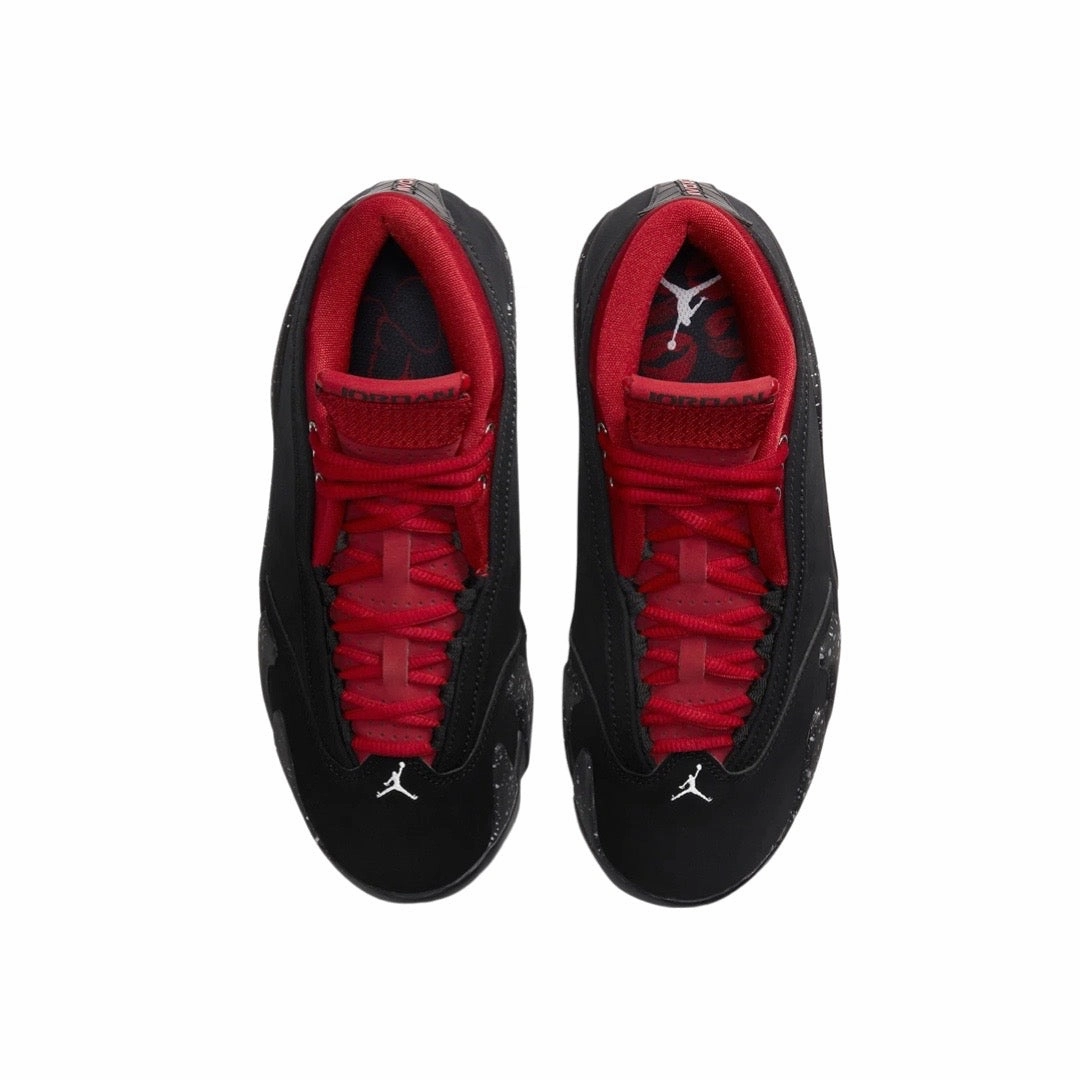 Women's Air Jordan 14 Retro Red Lipstick Black Red Basketball Shoes