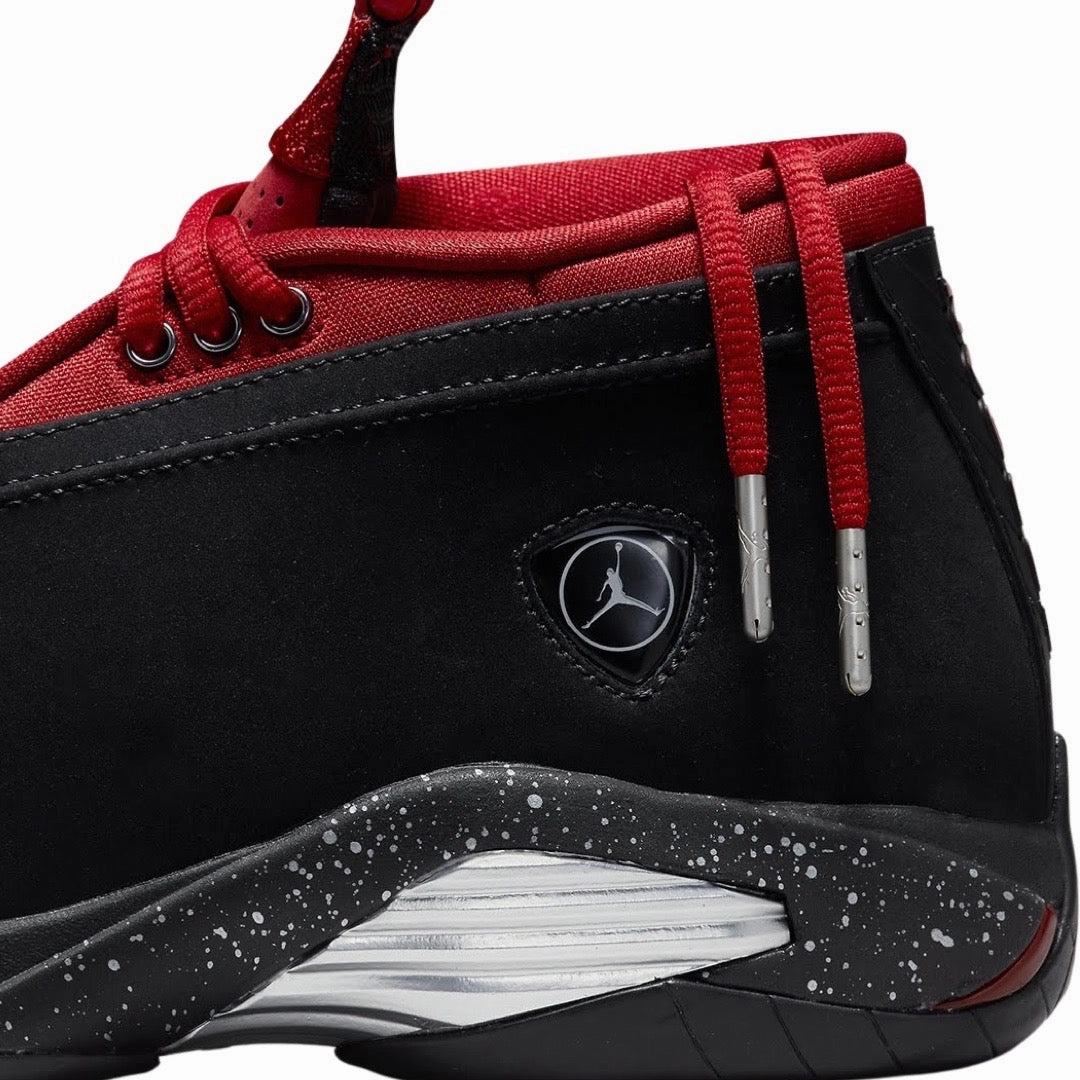 Women's Air Jordan 14 Retro Red Lipstick Black Red Basketball Shoes