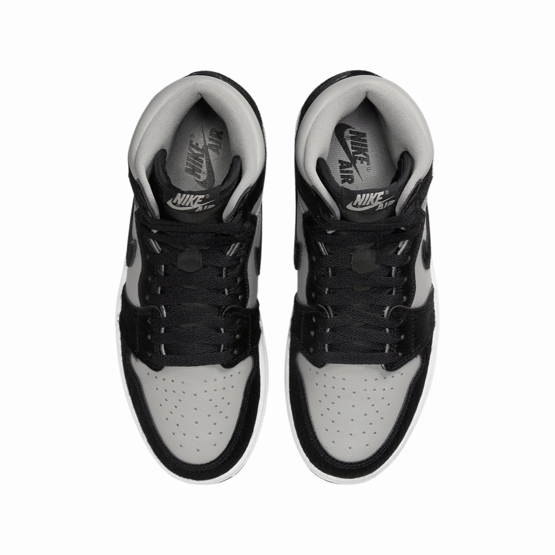 Women's Air Jordan 1 High OG Twist 2.0 Medium Grey Black White Basketball Shoes