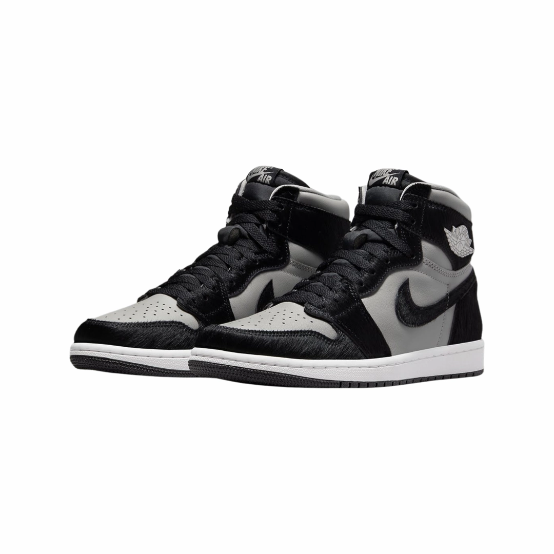 Women's Air Jordan 1 High OG Twist 2.0 Medium Grey Black White Basketball Shoes