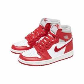 Women's Air Jordan 1 High Varsity Red Light Iron Ore Sail White Air Jordan basketball shoes with classic look