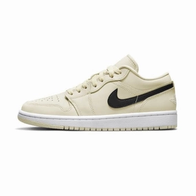 Women's Air Jordan 1 Low Coconut Milk White Black Air Jordan basketball shoes with classic look