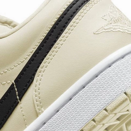 Women's Air Jordan 1 Low Coconut Milk White Black Basketball Shoes