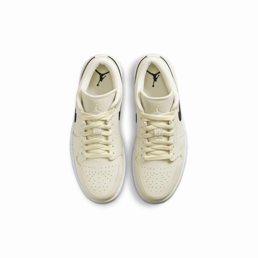 Women's Air Jordan 1 Low Coconut Milk White Black Basketball Shoes