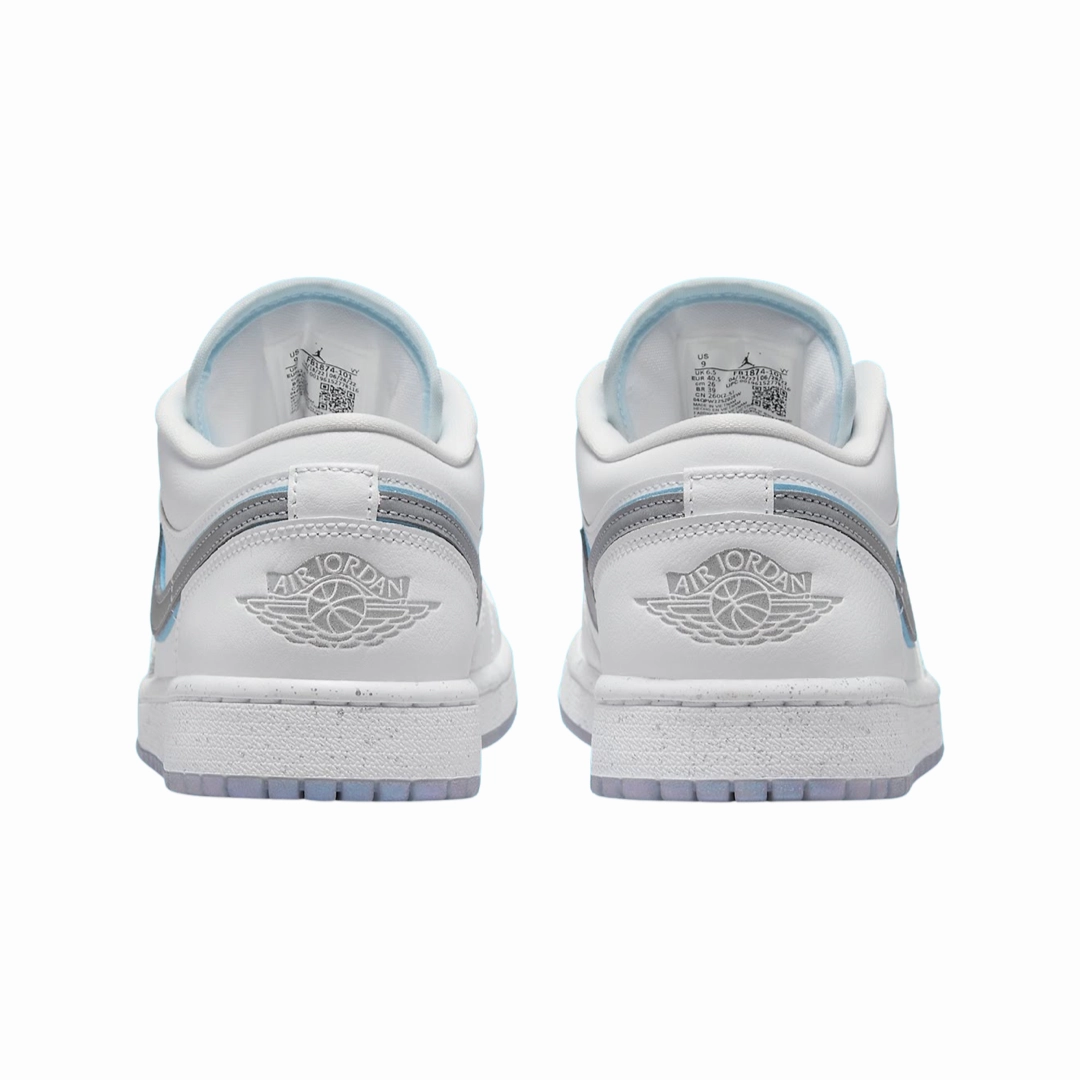Women's Air Jordan 1 Low Dare To Fly White Metallic Silver White Basketball Shoes