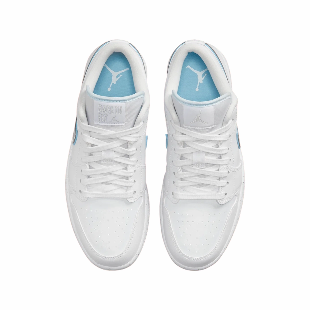 Women's Air Jordan 1 Low Dare To Fly White Metallic Silver White Basketball Shoes