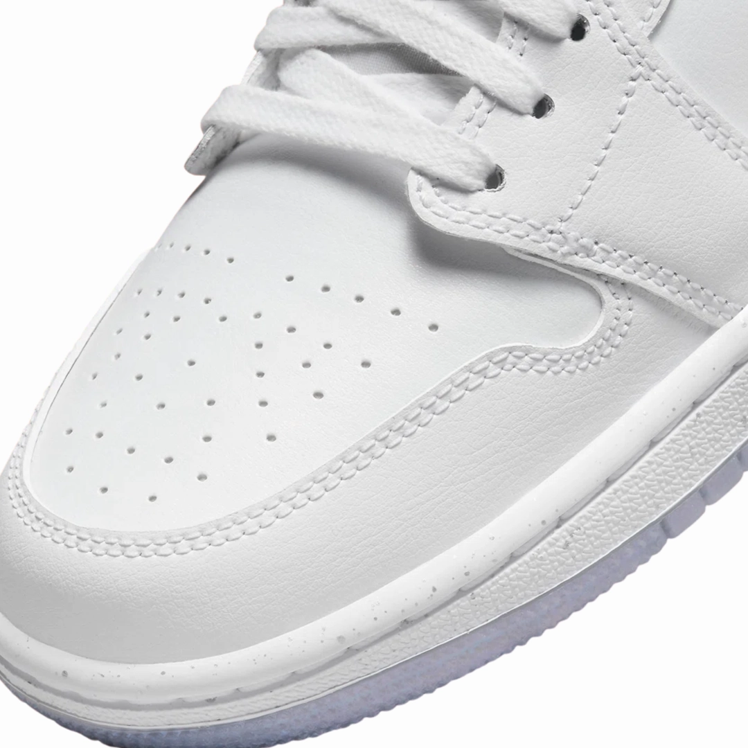 Women's Air Jordan 1 Low Dare To Fly White Metallic Silver White Basketball Shoes