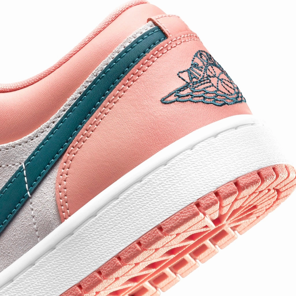 Women's Air Jordan 1 Low Light Madder Root Dark Teal Green Basketball Shoes