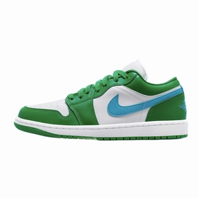 Women's Air Jordan 1 Low Lucky Green Aquatone White Air Jordan basketball shoes with classic look