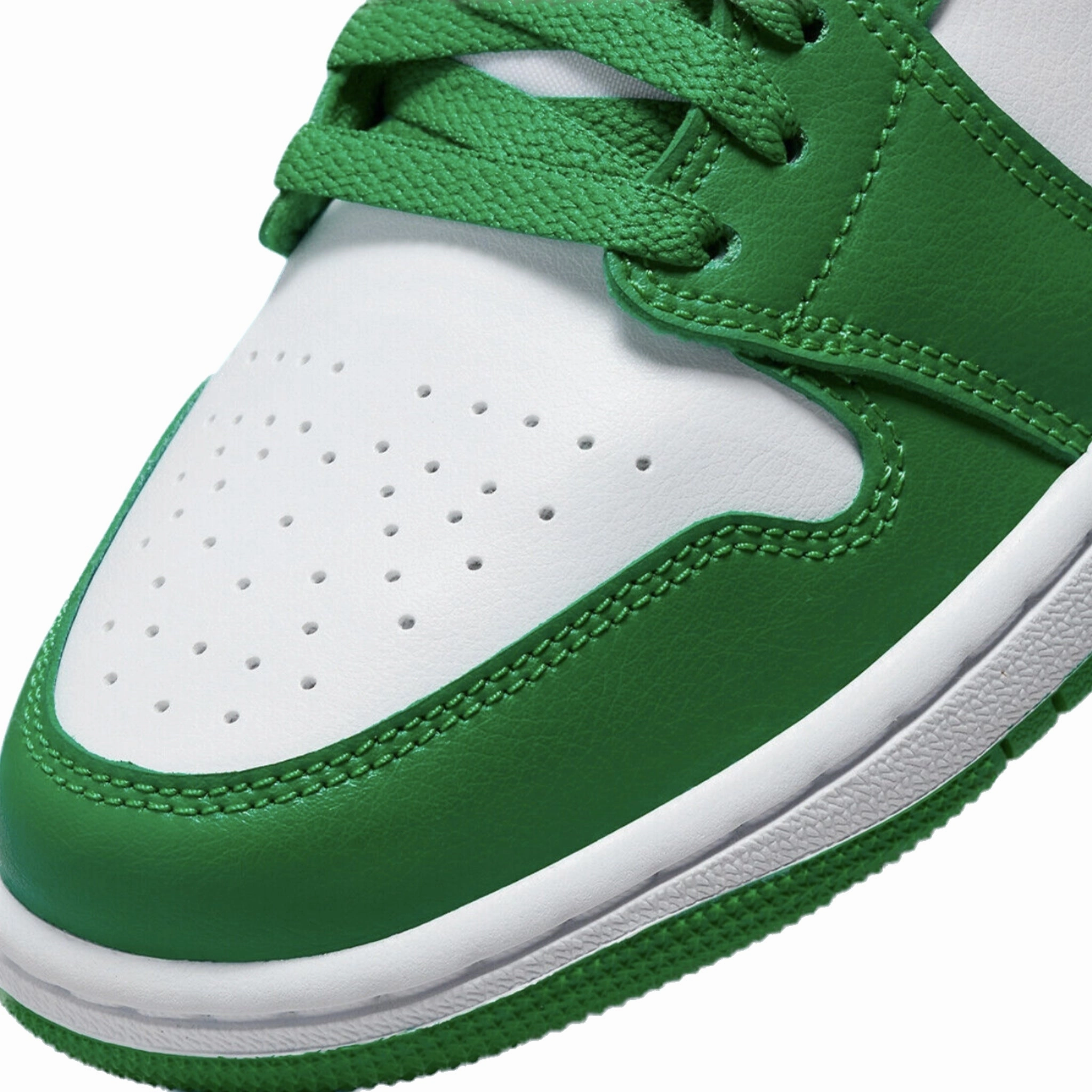 Women's Air Jordan 1 Low Lucky Green Aquatone White Basketball Shoes