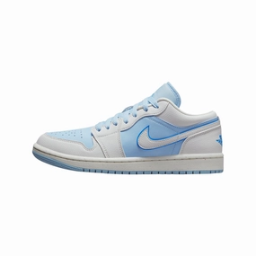 Women's Air Jordan 1 Low Reverse Ice Blue White Air Jordan basketball shoes with classic look