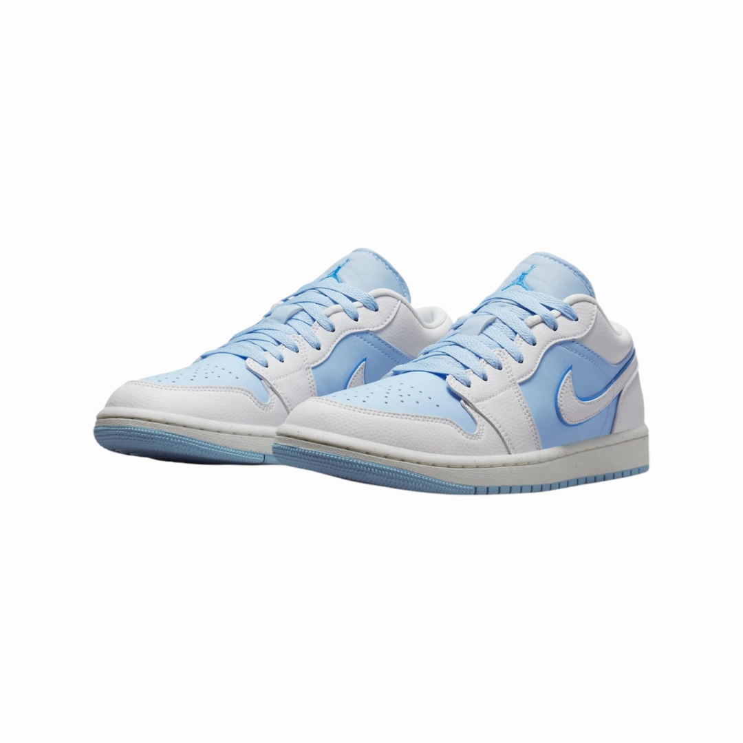 Women's Air Jordan 1 Low Reverse Ice Blue White Basketball Shoes