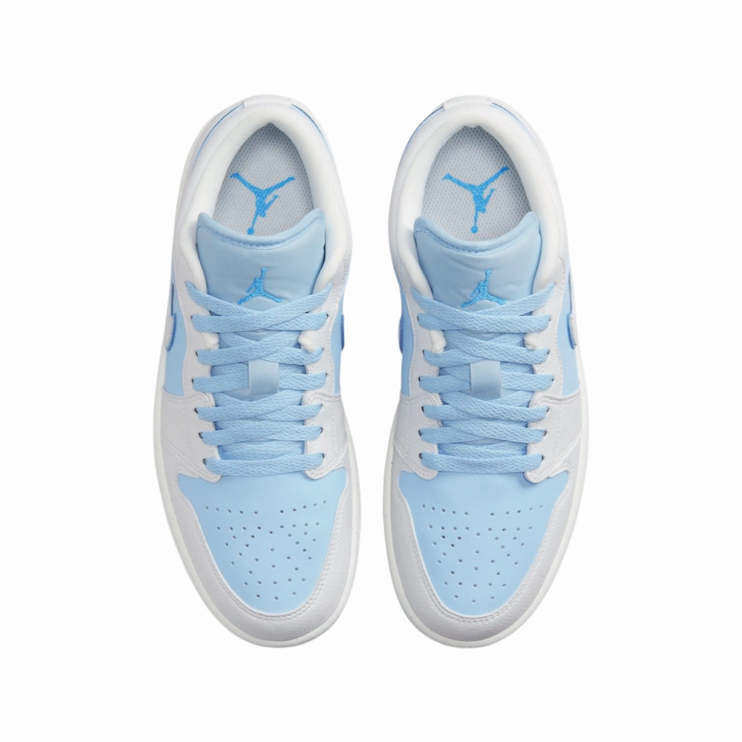 Women's Air Jordan 1 Low Reverse Ice Blue White Basketball Shoes