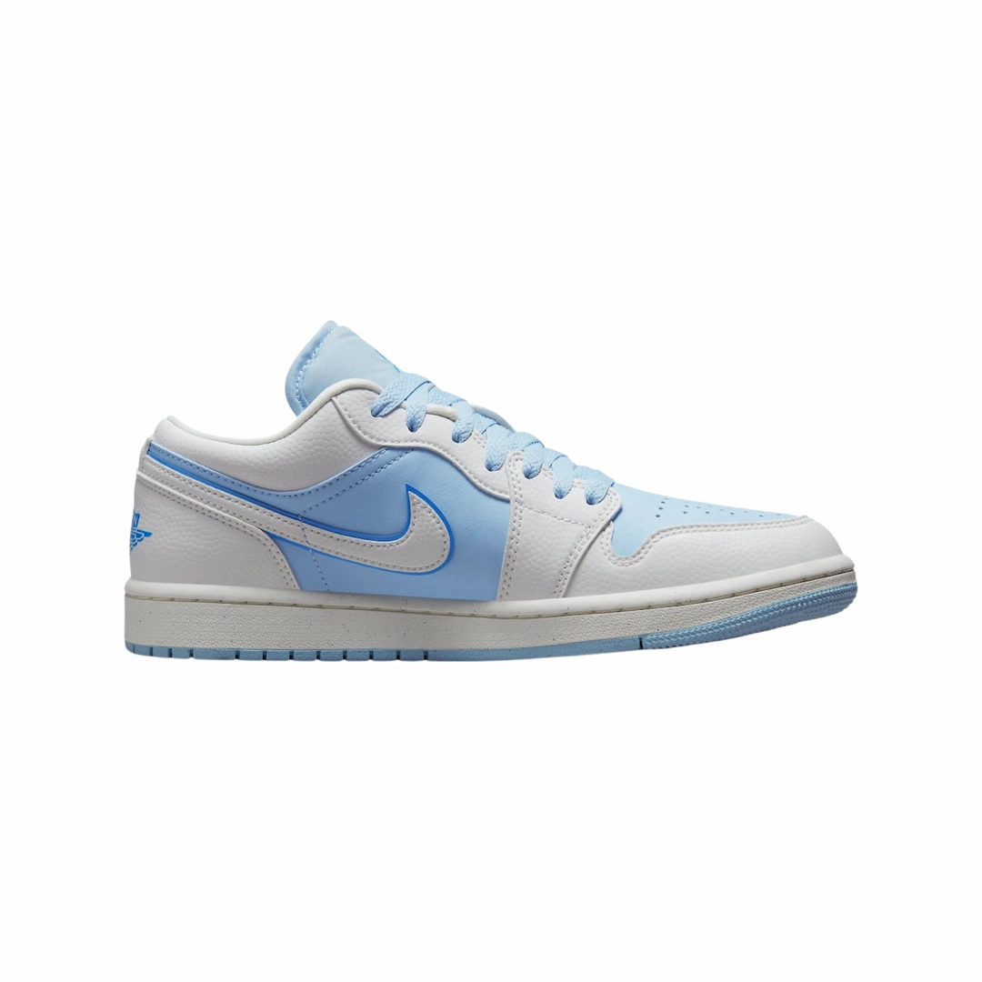Women's Air Jordan 1 Low Reverse Ice Blue White Basketball Shoes