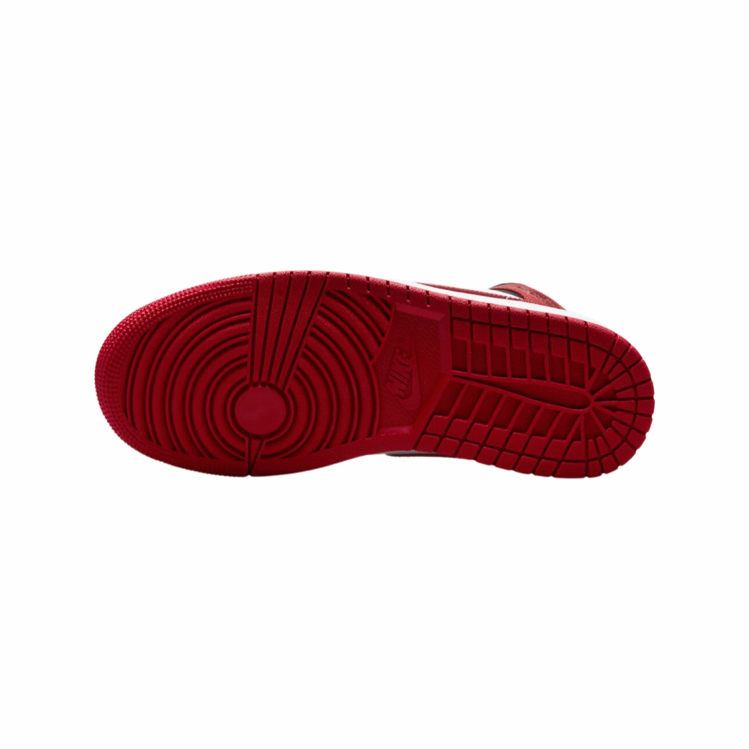 Women's Air Jordan 1 Mid Black Gym Red White Basketball Shoes