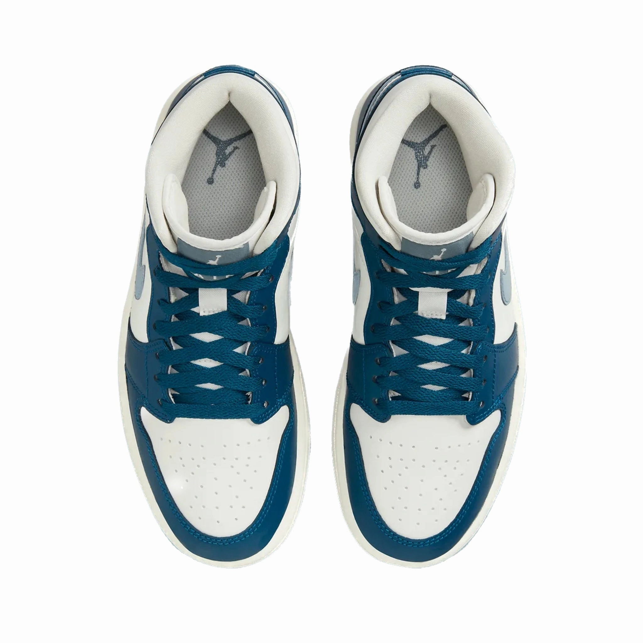 Women's Air Jordan 1 Mid French Blue Sky J French Blue Sail Ozone Blue Basketball Shoes