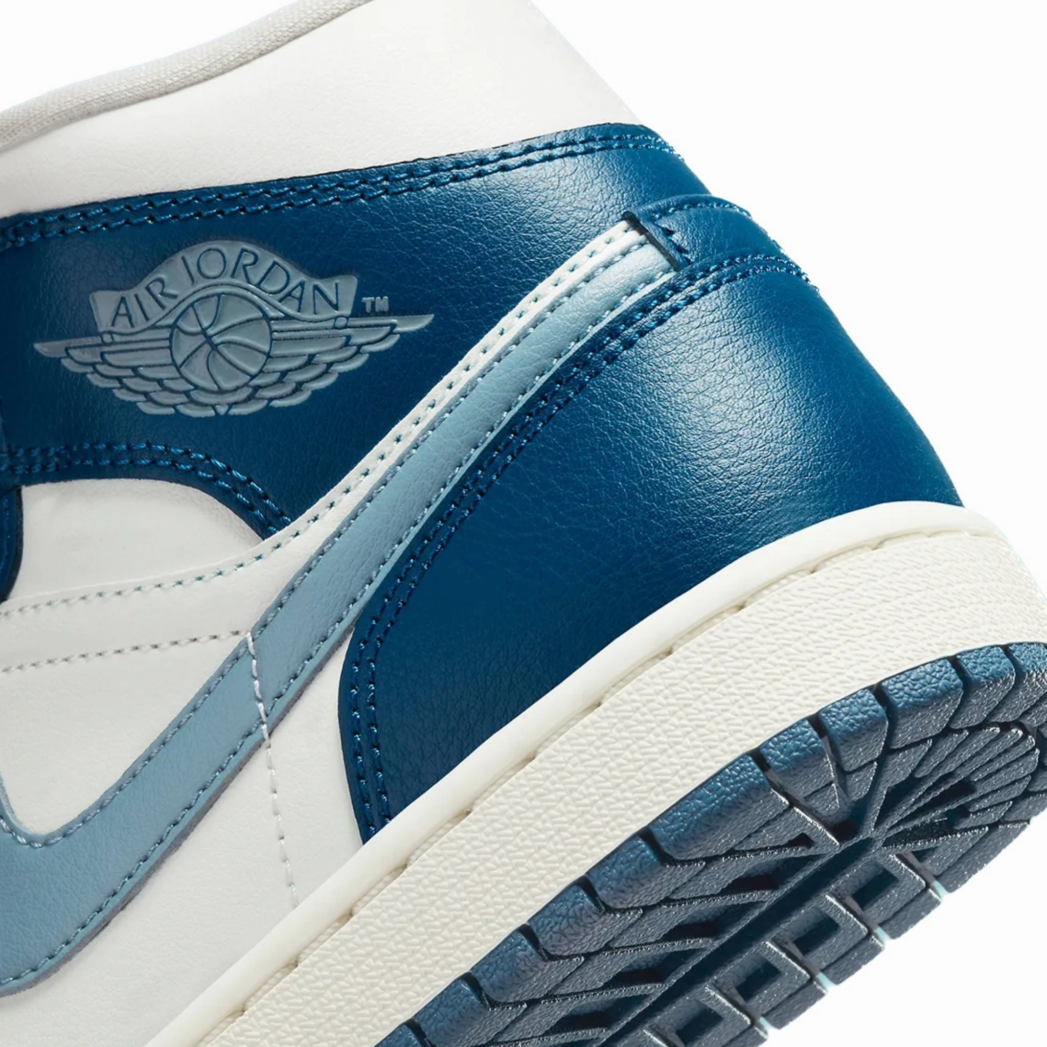 Women's Air Jordan 1 Mid French Blue Sky J French Blue Sail Ozone Blue Basketball Shoes