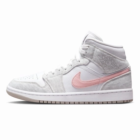 Women's Air Jordan 1 Mid Light Iron ORE Atmosphere Air Jordan basketball shoes with classic look