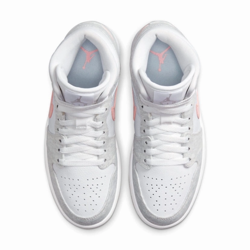 Women's Air Jordan 1 Mid Light Iron ORE Atmosphere Basketball Shoes