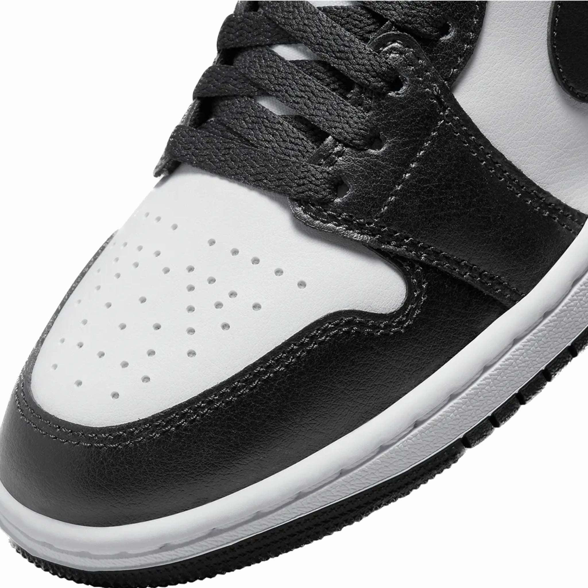Women's Air Jordan 1 Mid Panda White Black White Basketball Shoes