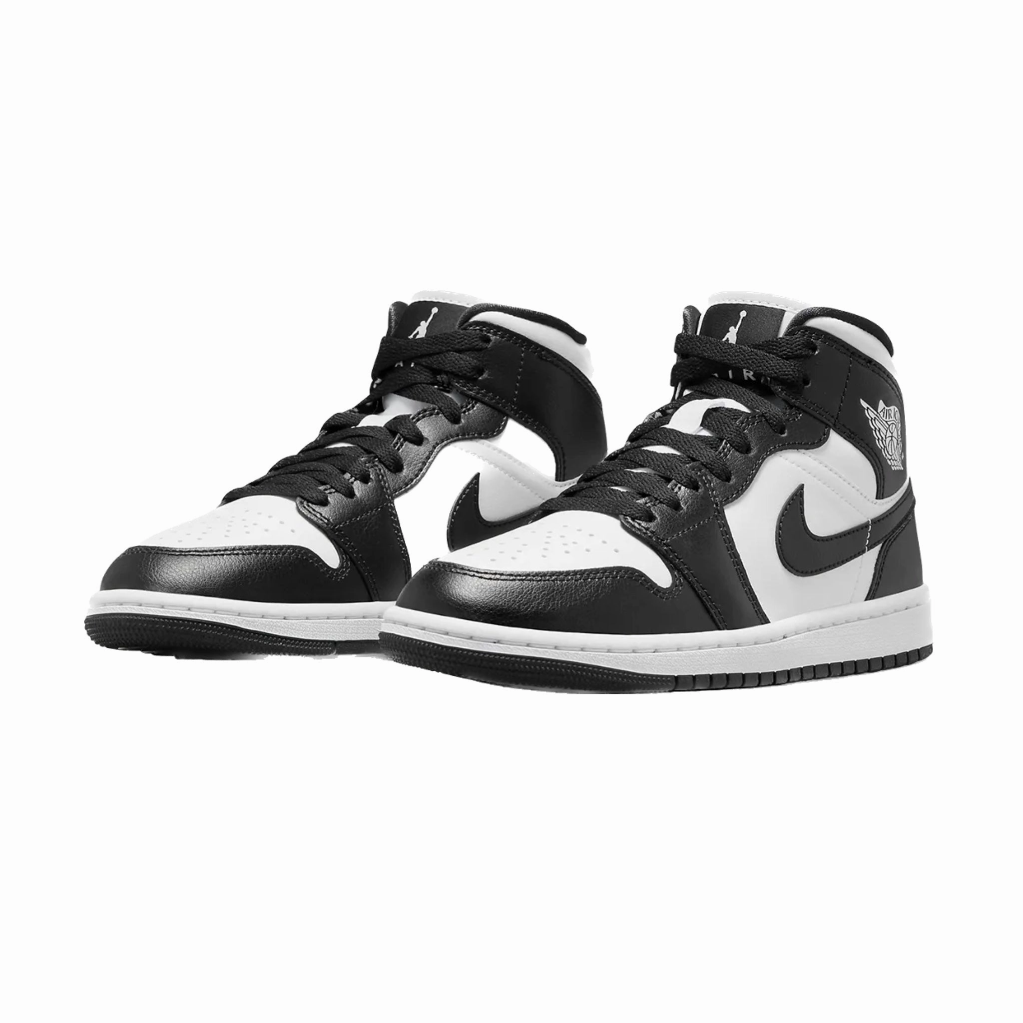 Women's Air Jordan 1 Mid Panda White Black White Basketball Shoes