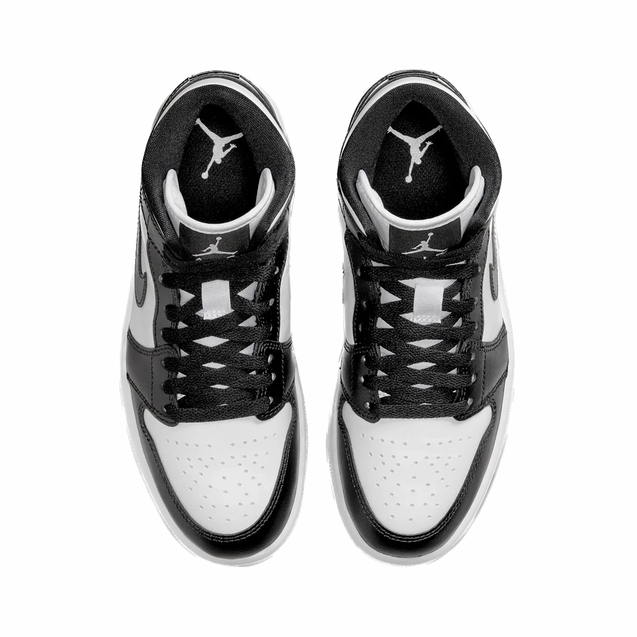 Women's Air Jordan 1 Mid Panda White Black White Basketball Shoes