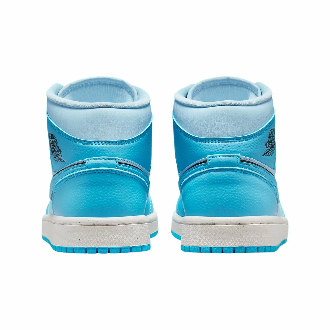 Women's Air Jordan 1 Mid SE Ice Blue Black Sail Dark Powder Blue Basketball Shoes