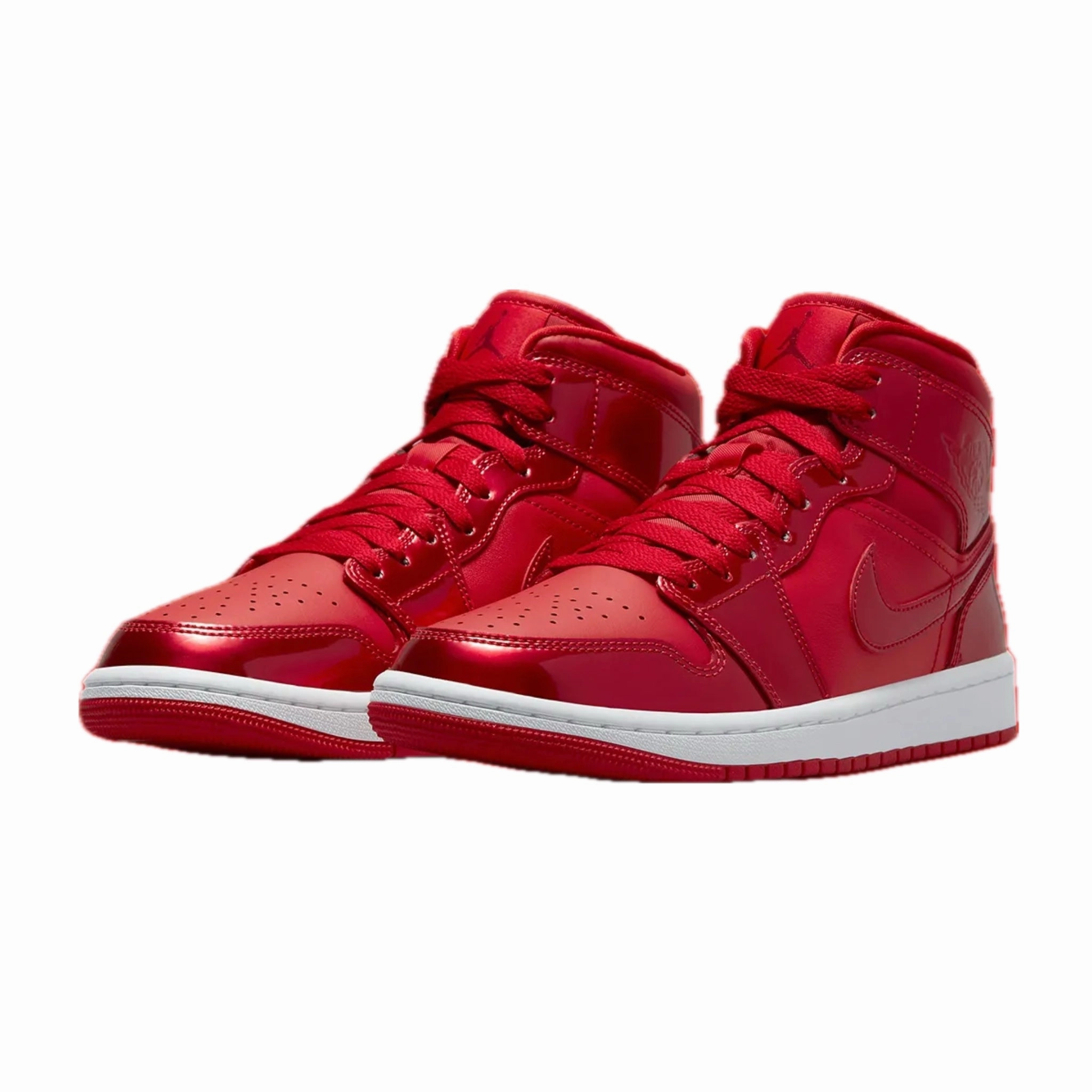 Women's Air Jordan 1 Mid SE Pomegranate University Red Pomegranate White Basketball Shoes