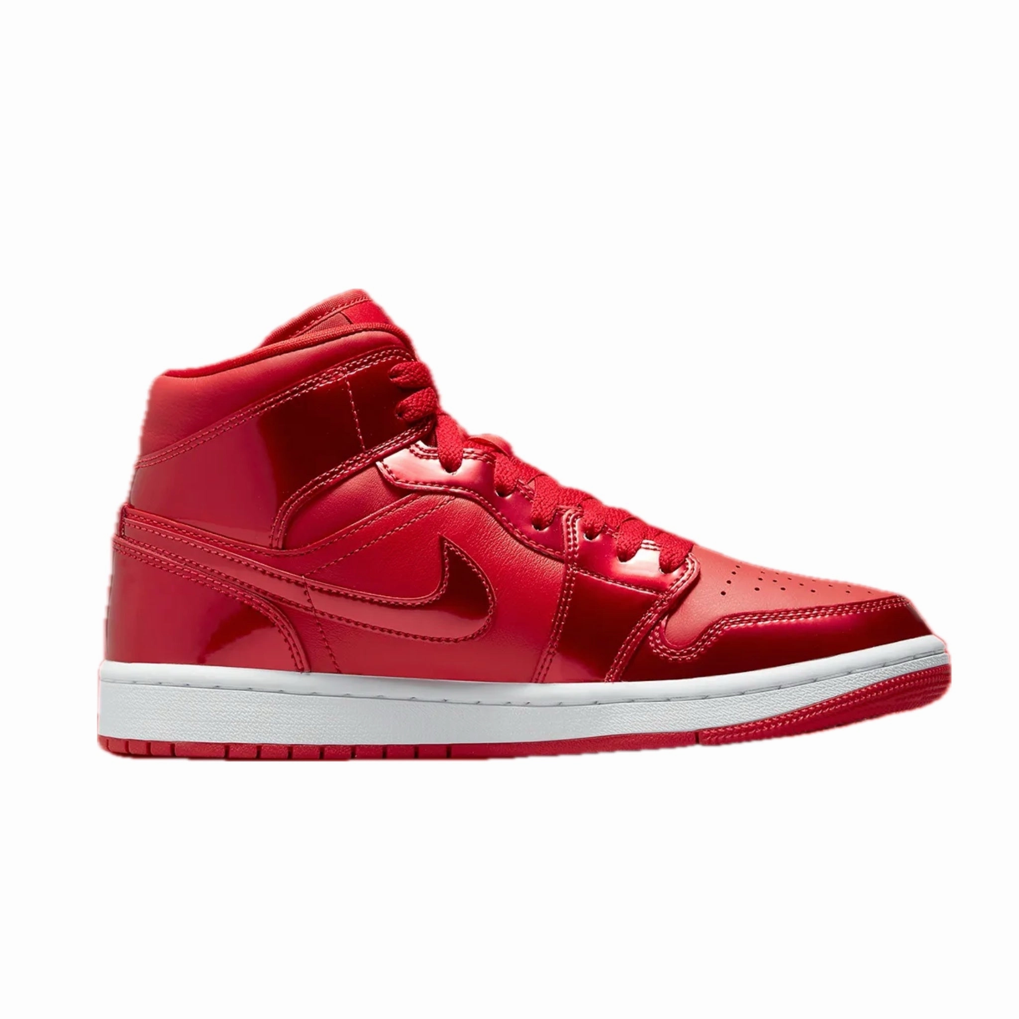 Women's Air Jordan 1 Mid SE Pomegranate University Red Pomegranate White Basketball Shoes