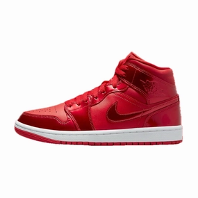 Women's Air Jordan 1 Mid SE Pomegranate University Red Pomegranate White Air Jordan basketball shoes with classic look