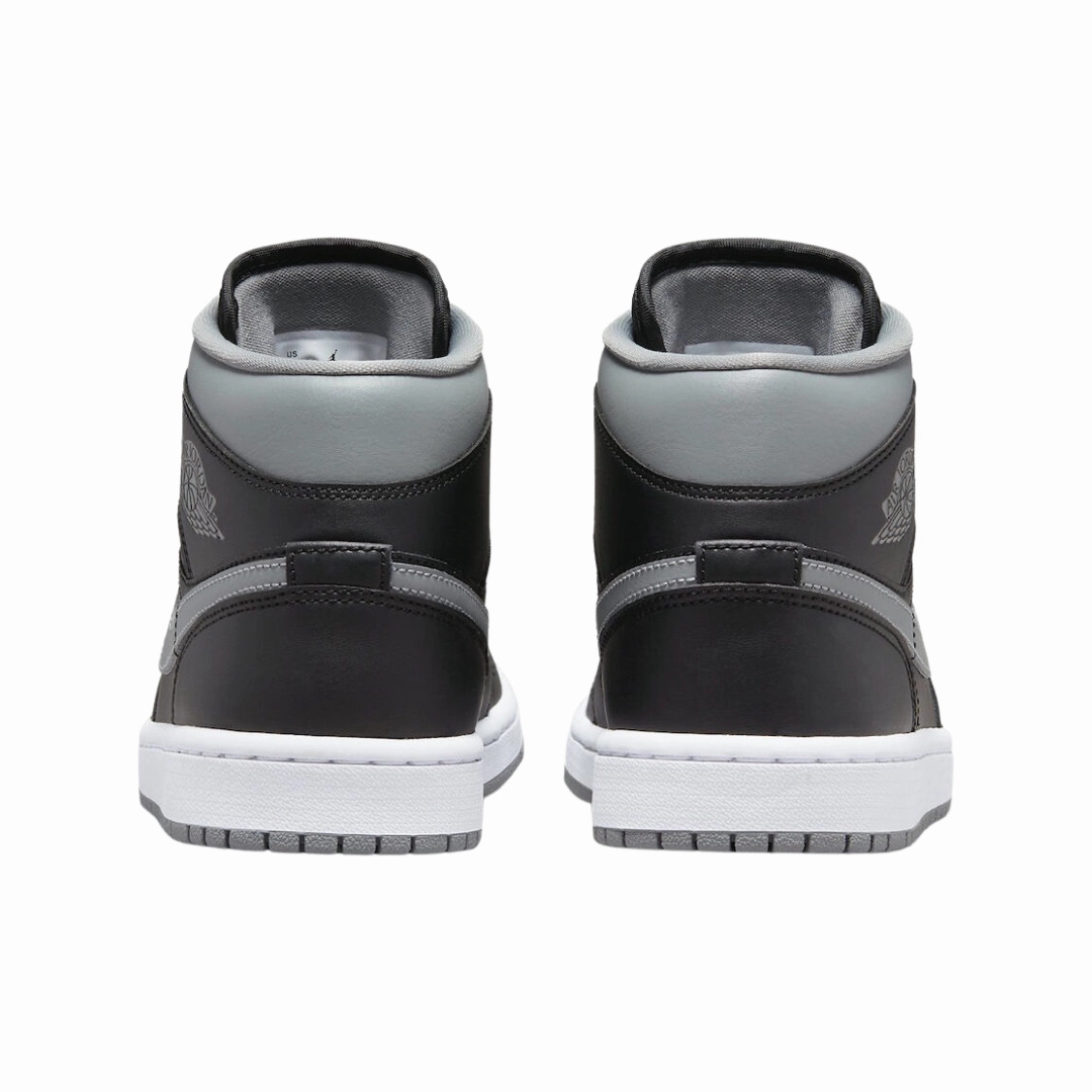 Women's Air Jordan 1 Mid Shadow 2022 Black Particle Grey White Basketball Shoes