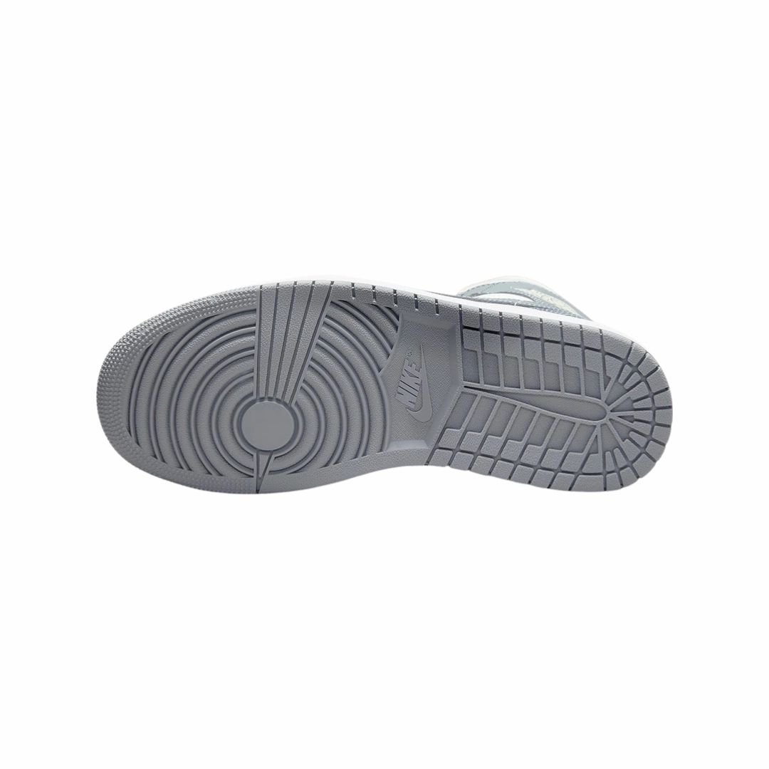 Women's Air Jordan 1 Mid Stealth Grey White Basketball Shoes