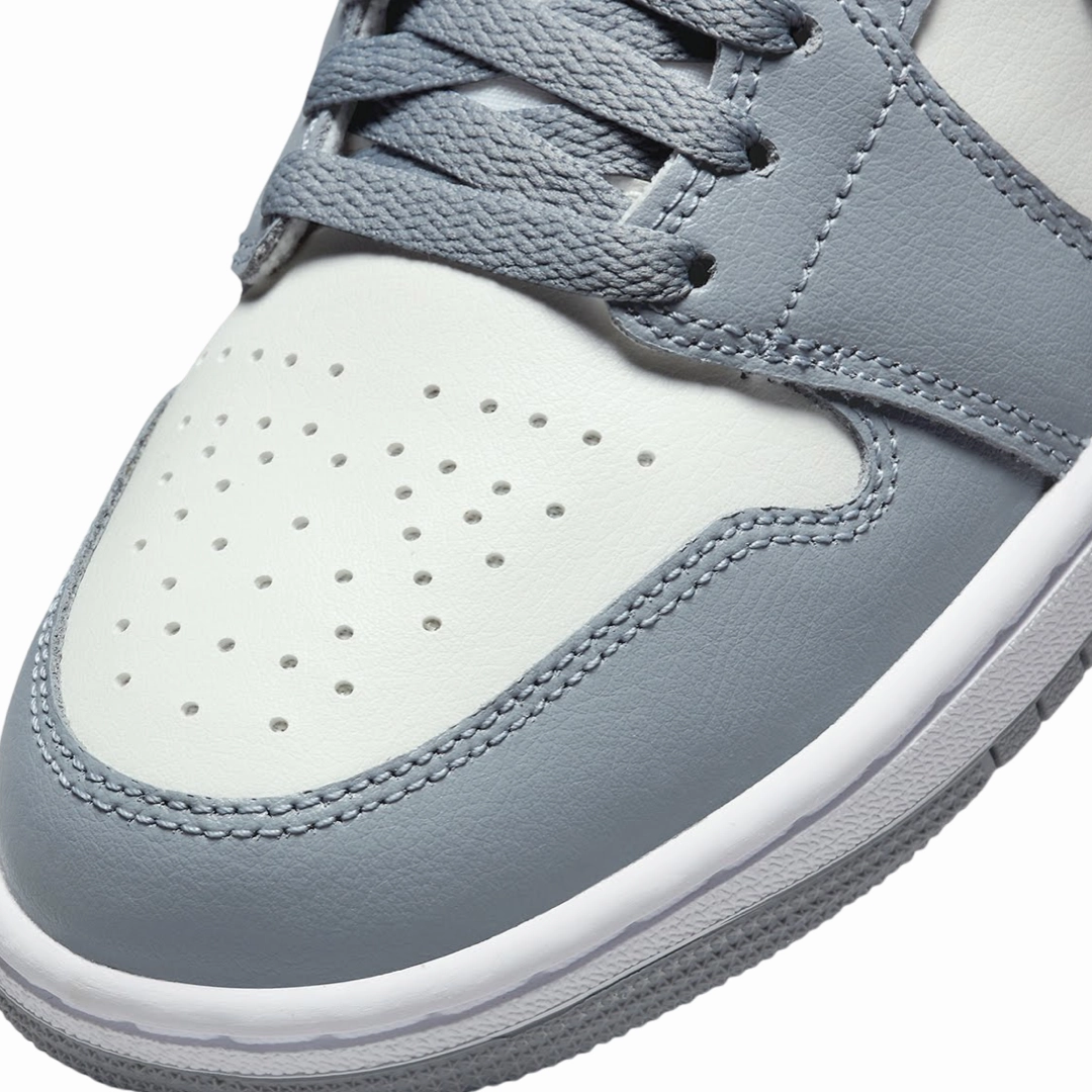 Women's Air Jordan 1 Mid Stealth Grey White Basketball Shoes