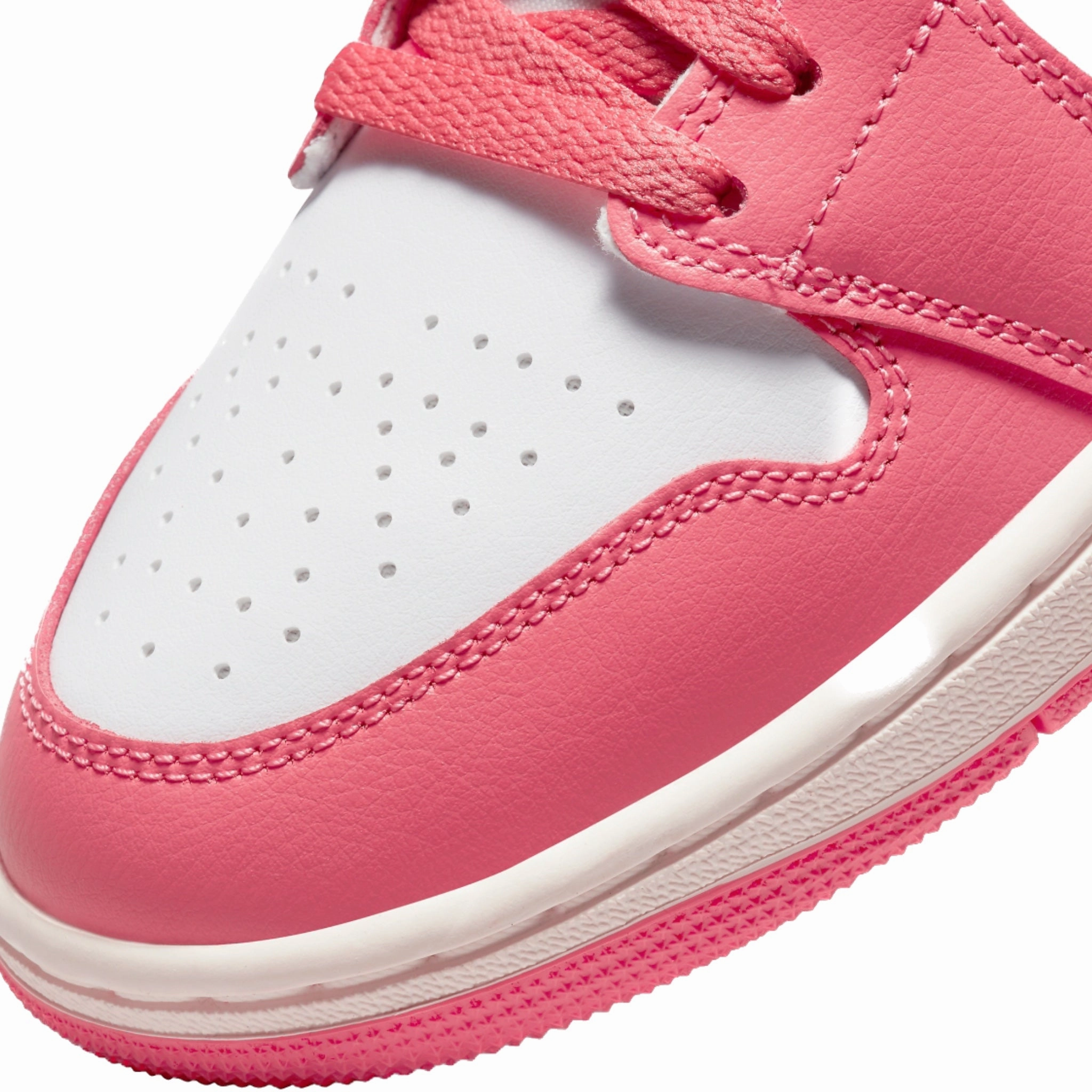 Women's Air Jordan 1 Mid Strawberries and Cream White Sea Coral Atmosphere Sail Basketball Shoes