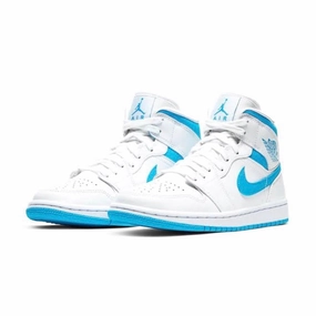 Women's Air Jordan 1 Mid UNC White Carolina Blue Air Jordan retro sneakers for street style