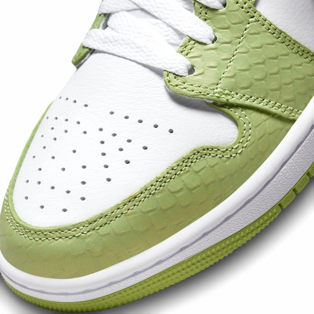 Women's Air Jordan 1 Mid White Vivid Green White Basketball Shoes