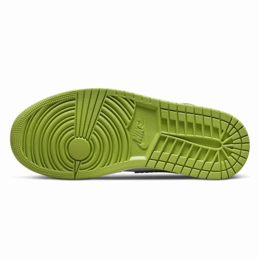 Women's Air Jordan 1 Mid White Vivid Green White Basketball Shoes