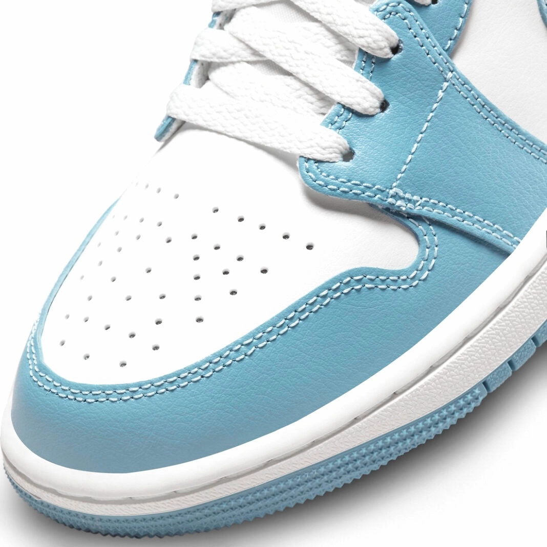 Women's Air Jordan 1 Mid Worn Blue Sail White Basketball Shoes