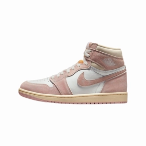 Women's Air Jordan 1 Retro Hi OG Washed Pink Atmosphere White Muslin Sail Air Jordan basketball shoes with classic look