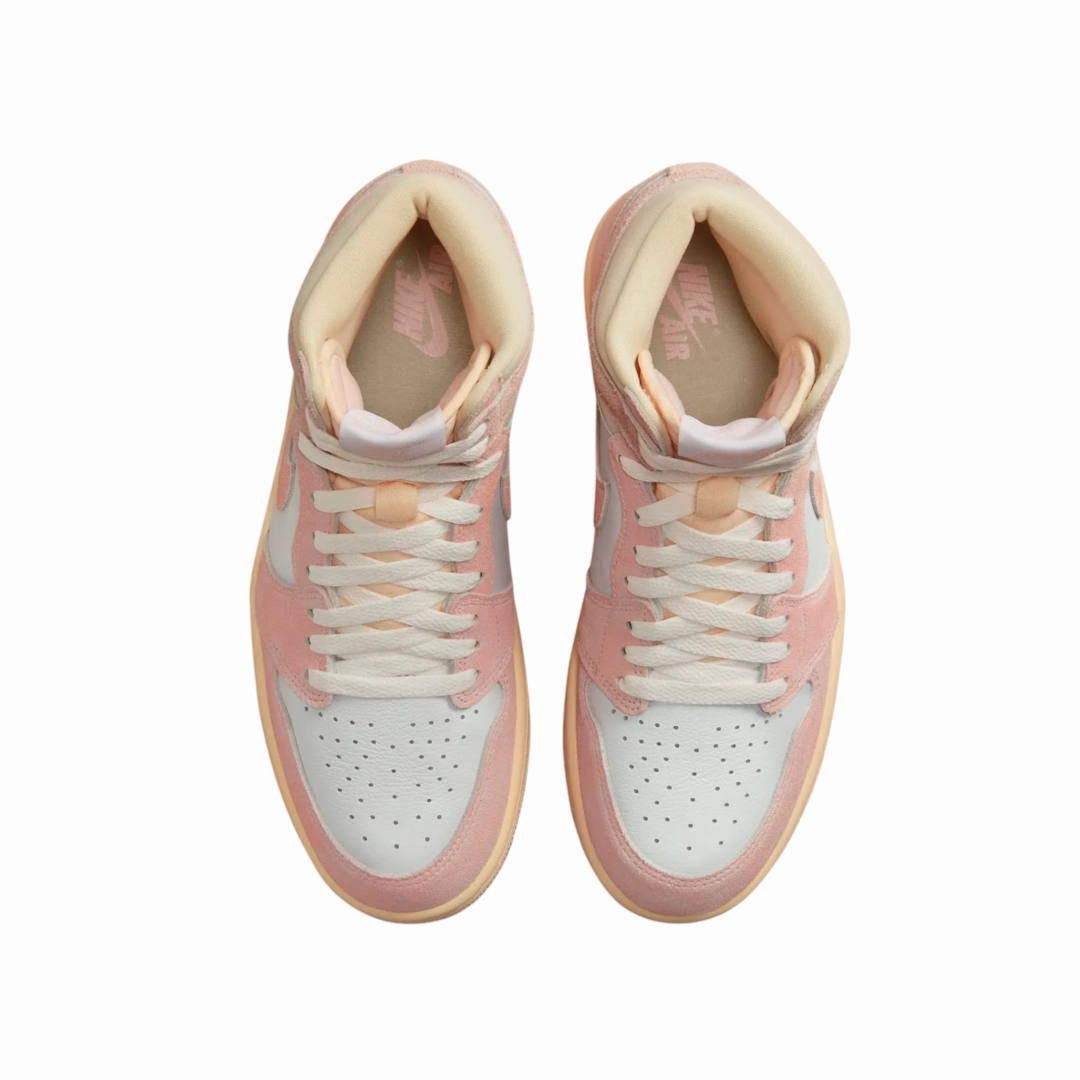 Women's Air Jordan 1 Retro Hi OG Washed Pink Atmosphere White Muslin Sail Basketball Shoes