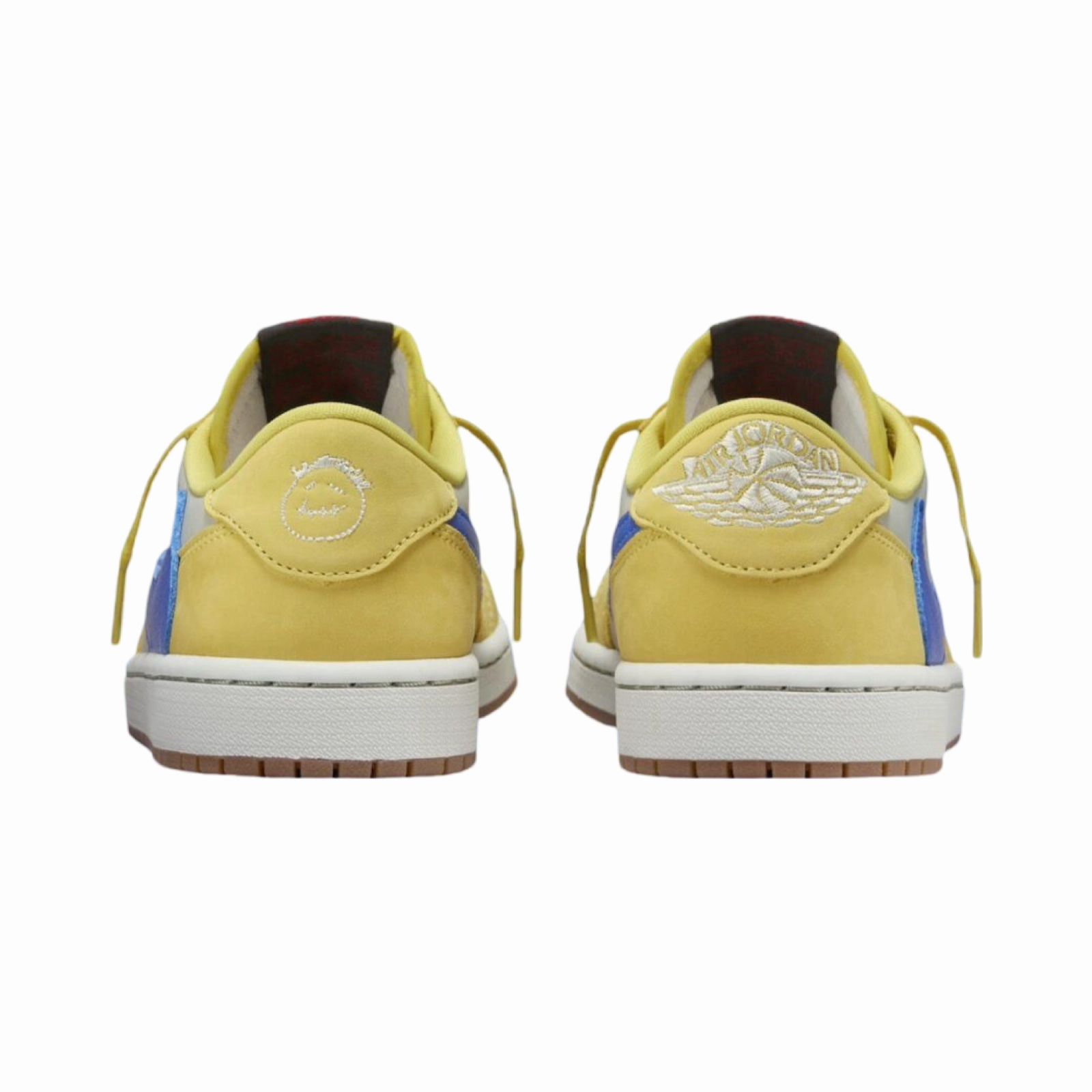 Women's Air Jordan 1 Retro Low OG SP Travis Scott Canary Racer Blue Light Silver Basketball Shoes
