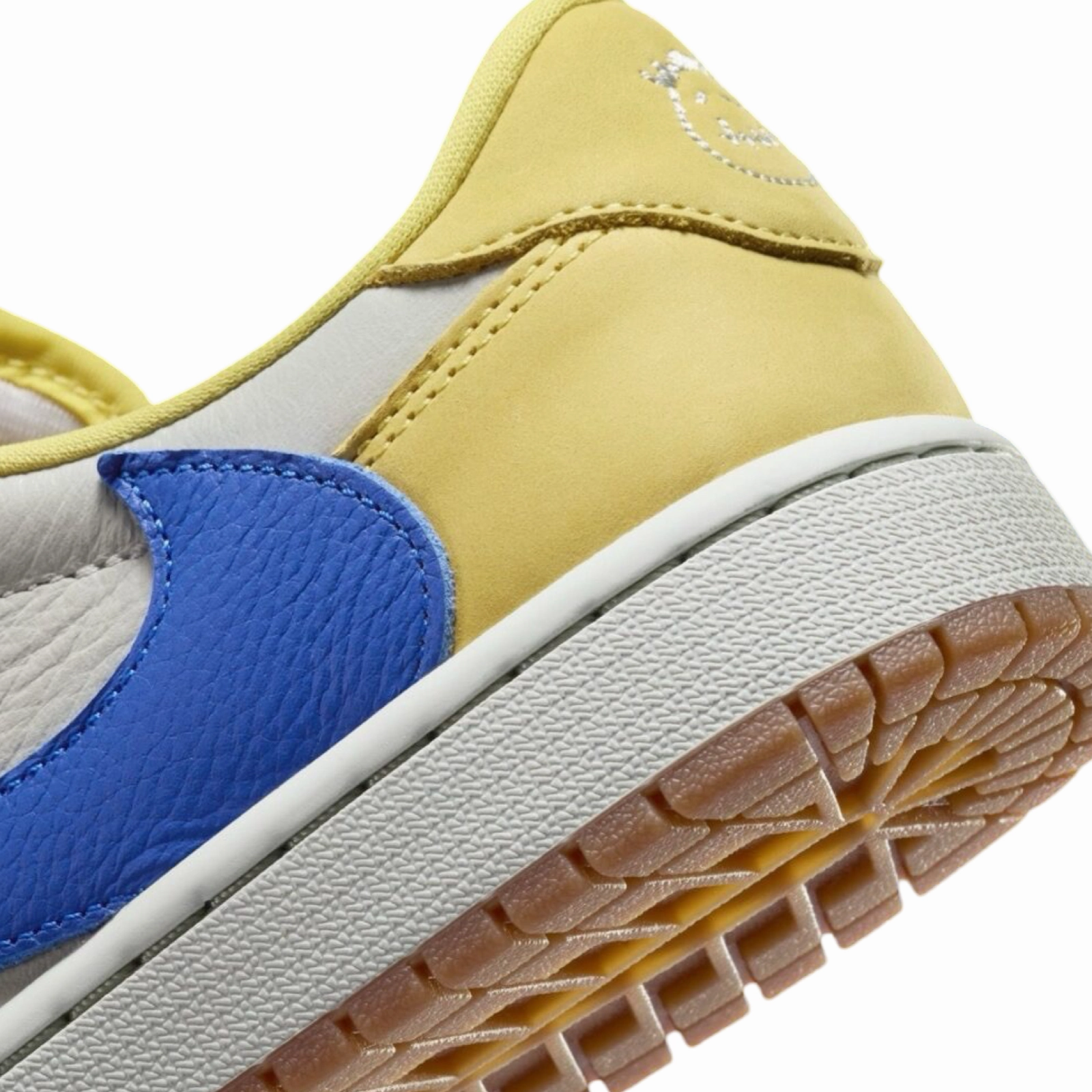 Women's Air Jordan 1 Retro Low OG SP Travis Scott Canary Racer Blue Light Silver Basketball Shoes
