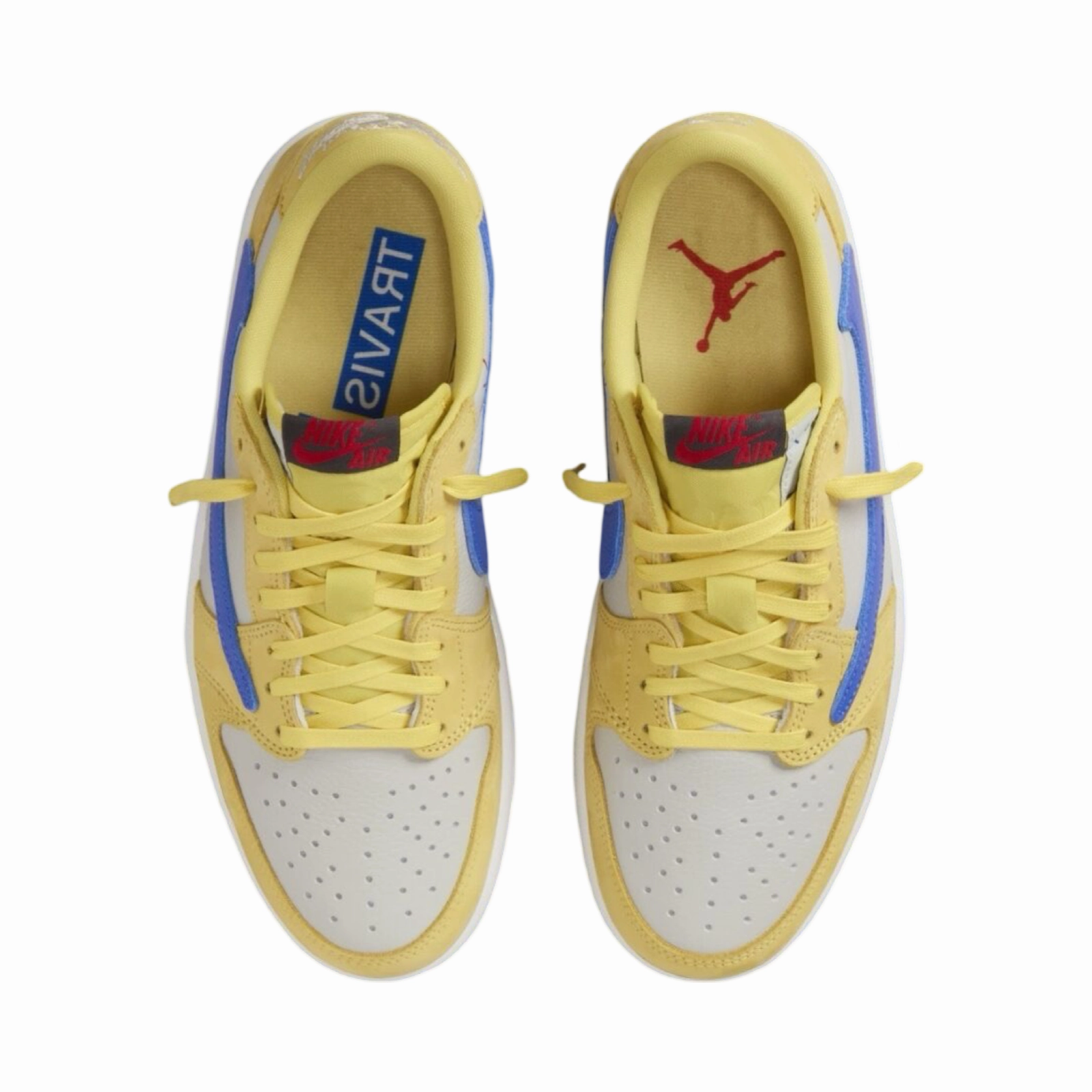 Women's Air Jordan 1 Retro Low OG SP Travis Scott Canary Racer Blue Light Silver Basketball Shoes