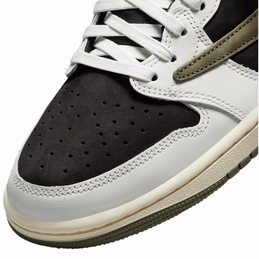 Women's Air Jordan 1 Retro Low OG SP Travis Scott Olive Sail University Red Black Basketball Shoes