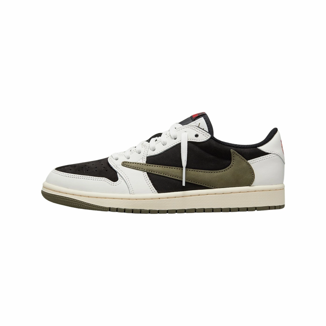 Women's Air Jordan 1 Retro Low OG SP Travis Scott Olive Sail University Red Black Air Jordan basketball shoes with classic look